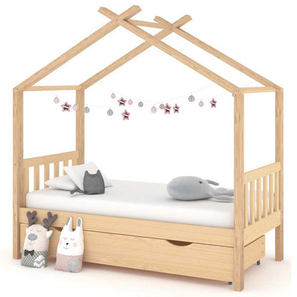 Giroletto per Bambini con Cassetto Legno Massello Pino 80x160cm - homemem39