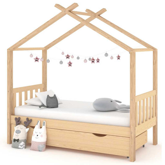Giroletto per Bambini con Cassetto Legno Massello Pino 80x160cm - homemem39