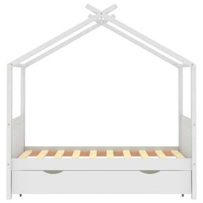 Giroletto per Bambini con Cassetto Bianco Legno Pino 80x160 cm - homemem39