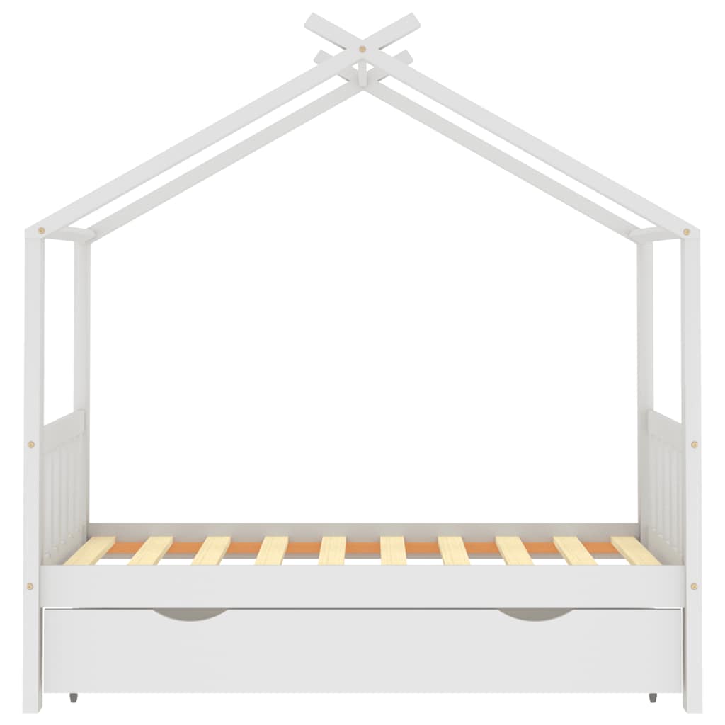 Giroletto per Bambini con Cassetto Bianco Legno Pino 80x160 cm