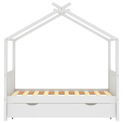 Giroletto per Bambini con Cassetto Bianco Legno Pino 80x160 cm
