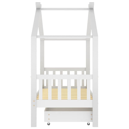 Giroletto per Bambini con Cassetto Bianco Legno Pino 80x160 cm