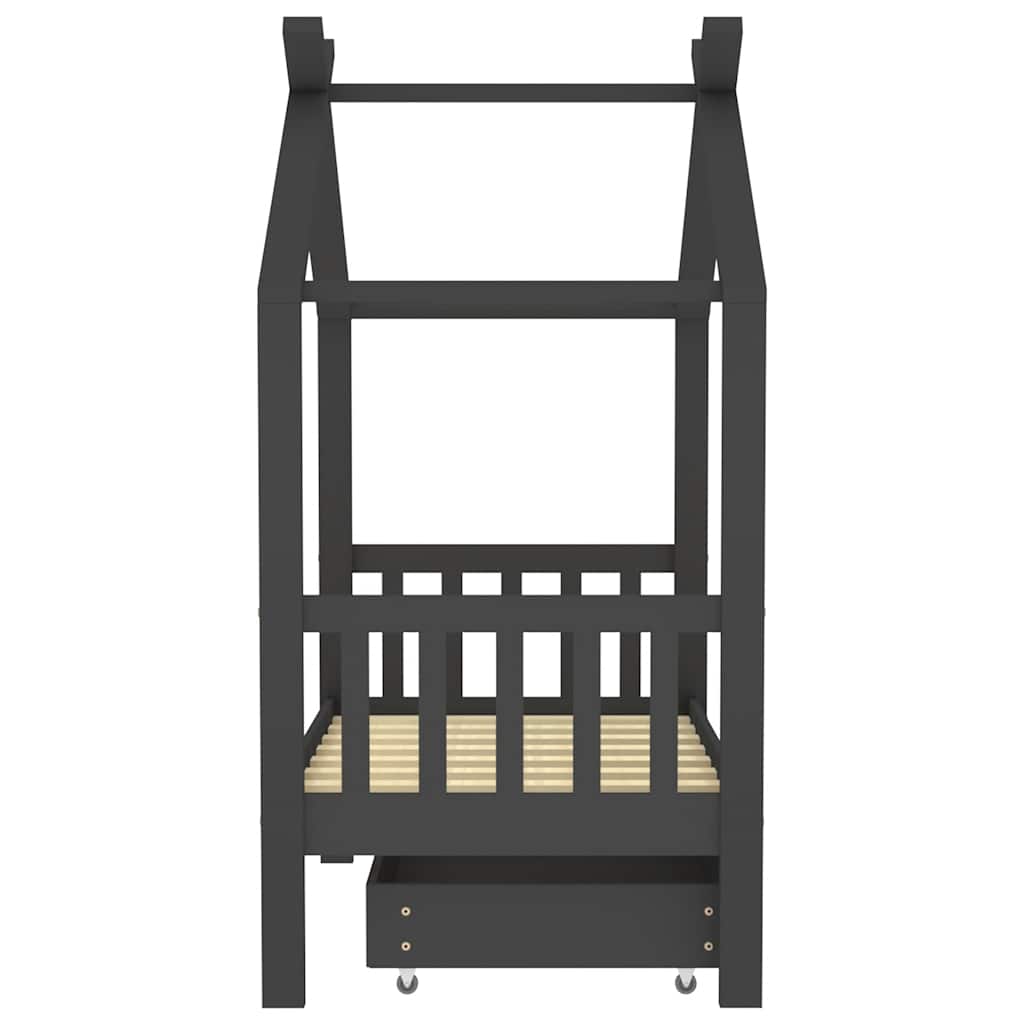 Giroletto per Bambini con Cassetto in Legno di Pino 70x140cm