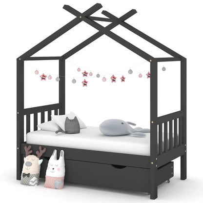 Giroletto per Bambini con Cassetto in Legno di Pino 70x140cm - homemem39