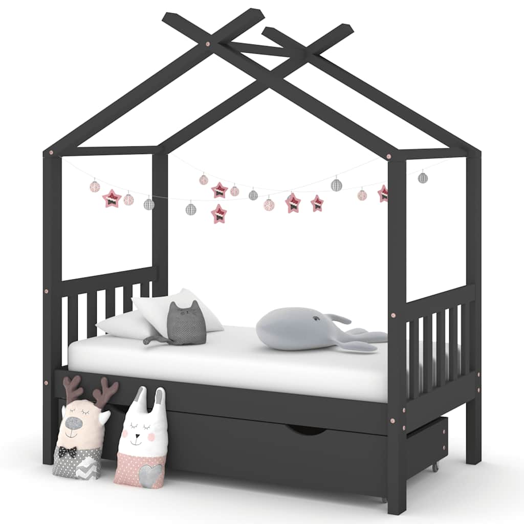 Giroletto per Bambini con Cassetto in Legno di Pino 70x140cm