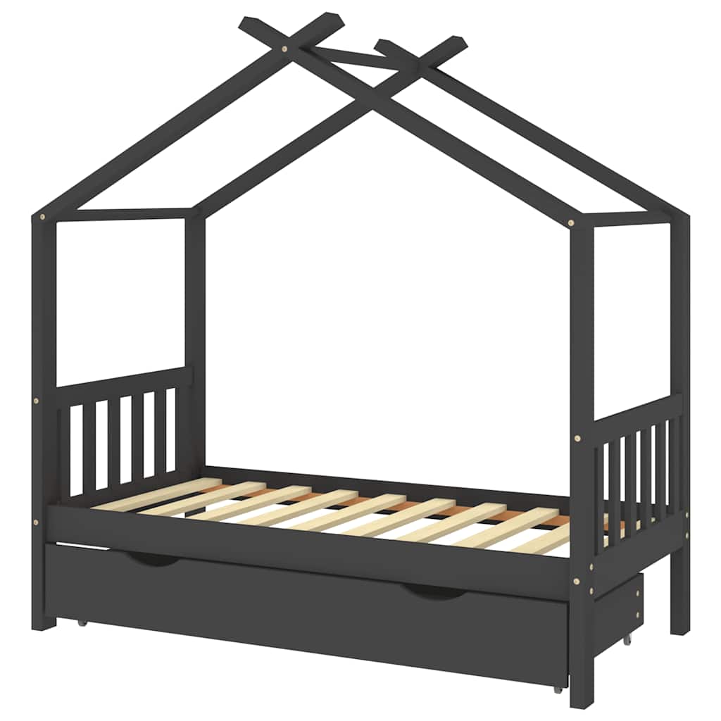 Giroletto per Bambini con Cassetto in Legno di Pino 80x160cm
