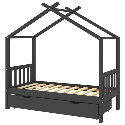 Giroletto per Bambini con Cassetto in Legno di Pino 80x160cm