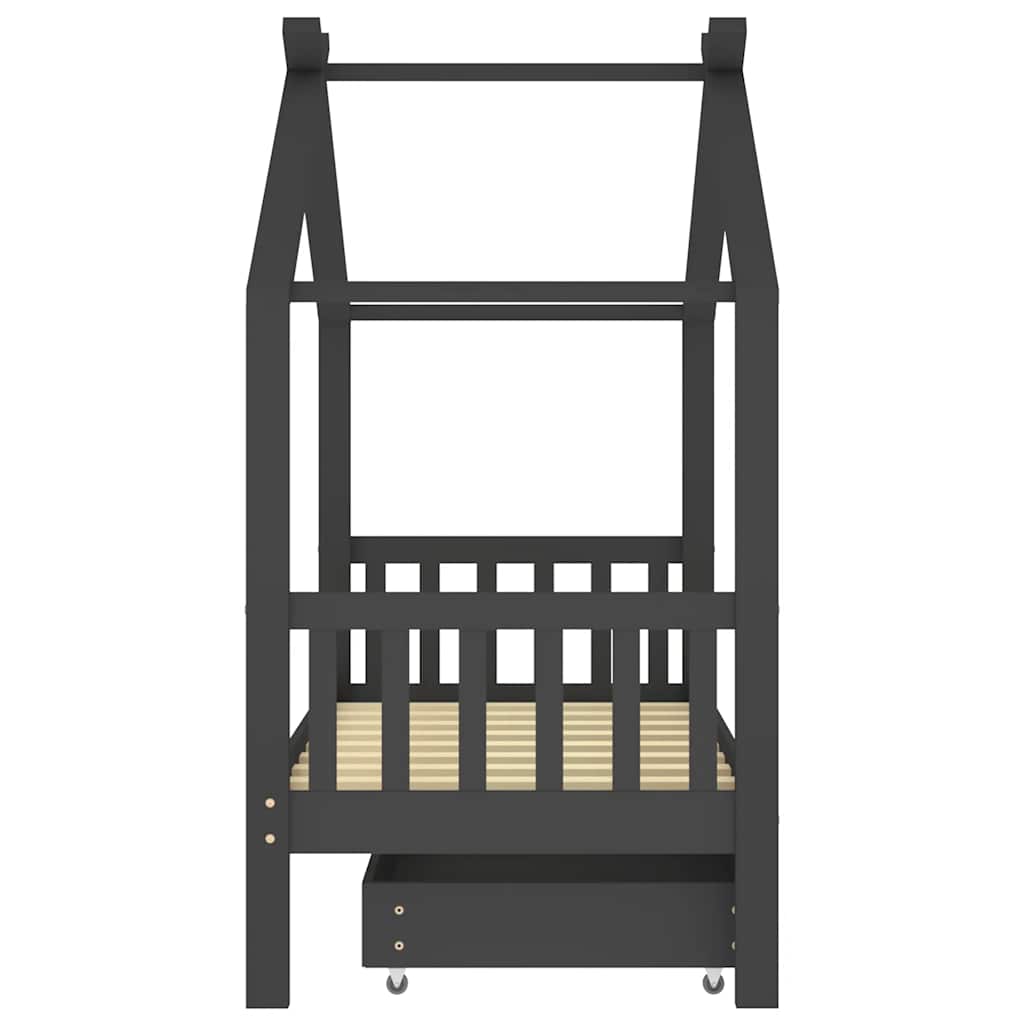 Giroletto per Bambini con Cassetto in Legno di Pino 80x160cm