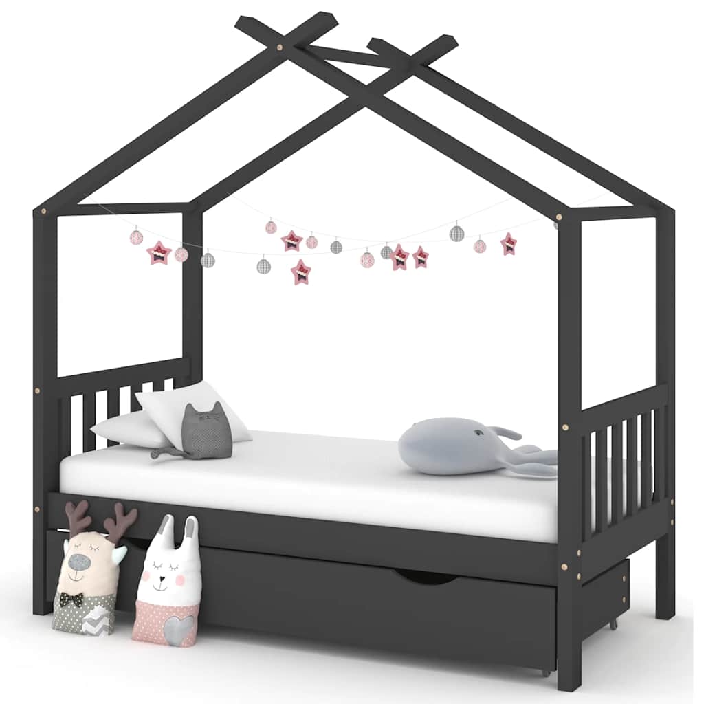 Giroletto per Bambini con Cassetto in Legno di Pino 80x160cm