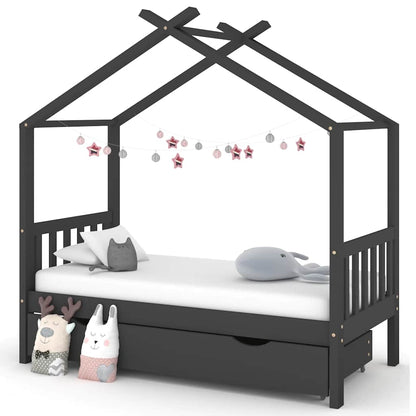 Giroletto per Bambini con Cassetto in Legno di Pino 80x160cm