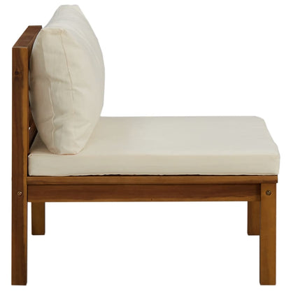 Set Divani da Giardino 2 pz con Cuscini Bianco Crema in Acacia - homemem39