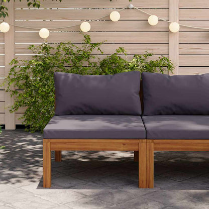Divano Centrale Modulare Cuscini Massello Acacia