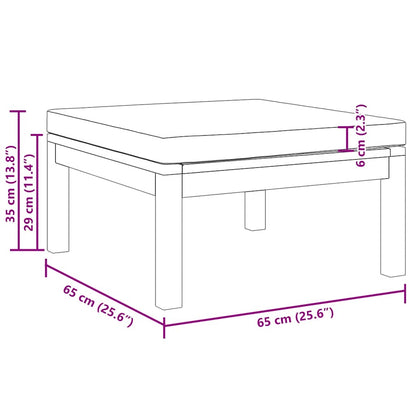 Poggiapiedi con Cuscino Grigio Scuro in Massello d'Acacia - homemem39