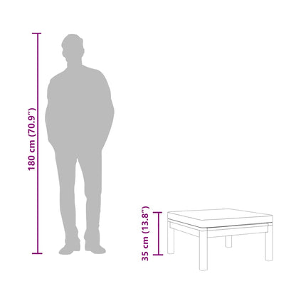 Poggiapiedi con Cuscino Grigio Scuro in Massello d'Acacia - homemem39