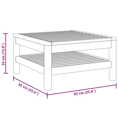Tavolino da Caffè 65x65x35 cm in Legno Massello di Acacia - homemem39