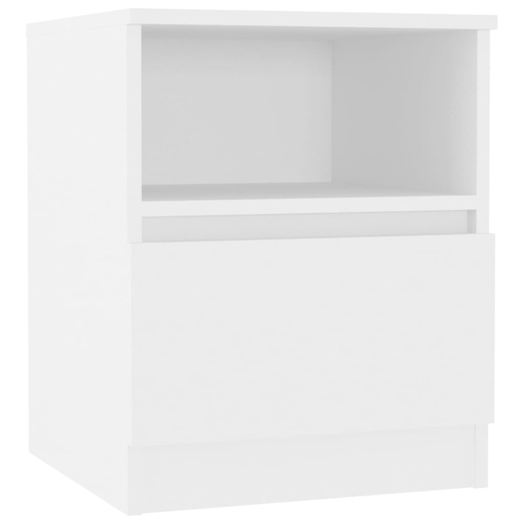 Comodino Bianco 40x40x50 cm in Legno Multistrato - homemem39