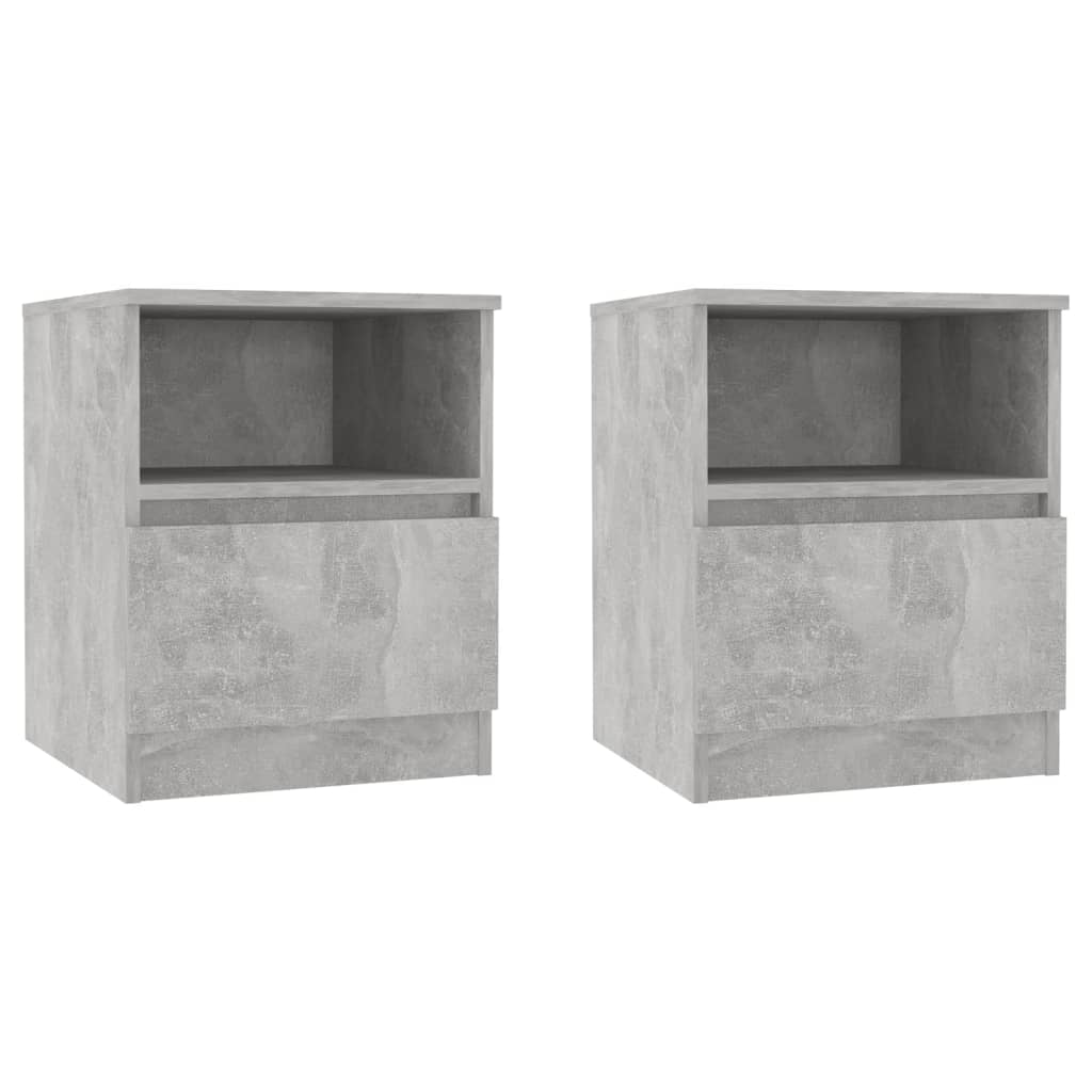 Comodini 2 pz Grigio Cemento 40x40x50 cm in Legno Multistrato - homemem39