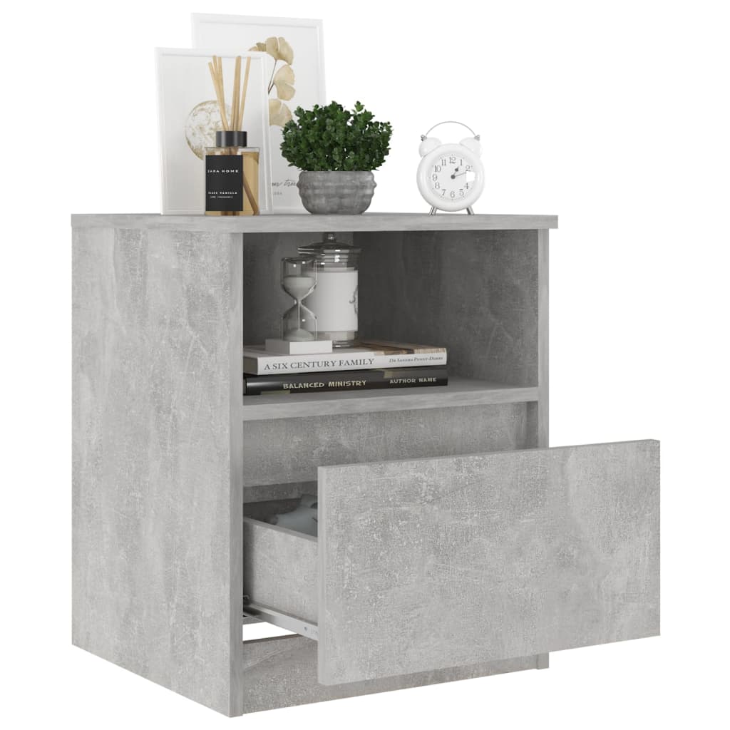 Comodini 2 pz Grigio Cemento 40x40x50 cm in Legno Multistrato - homemem39