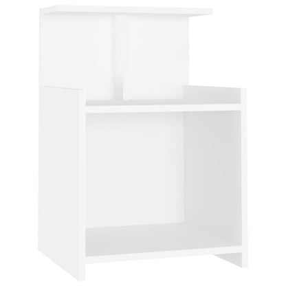 Comodino Bianco 40x35x60 cm in Legno Multistrato - homemem39