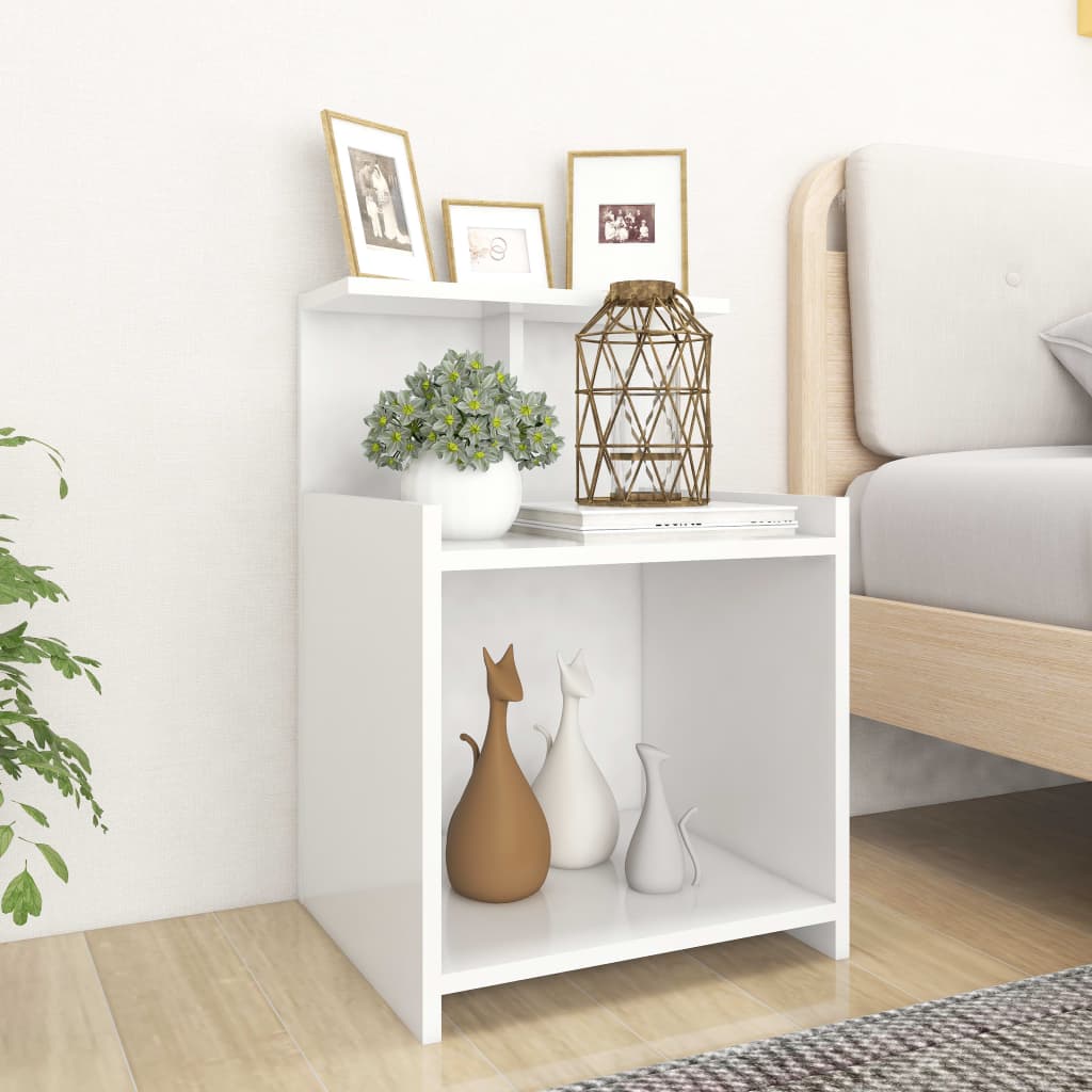 Comodino Bianco 40x35x60 cm in Legno Multistrato - homemem39