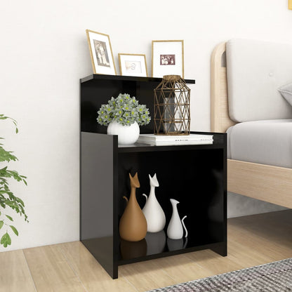 Comodini 2pz Neri 40x35x60 cm in Legno Multistrato - homemem39