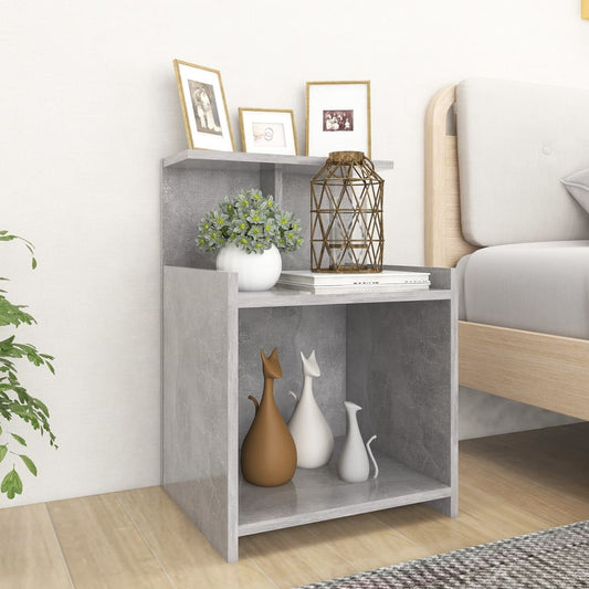 Comodino Grigio Cemento 40x35x60 cm in Legno Multistrato - homemem39