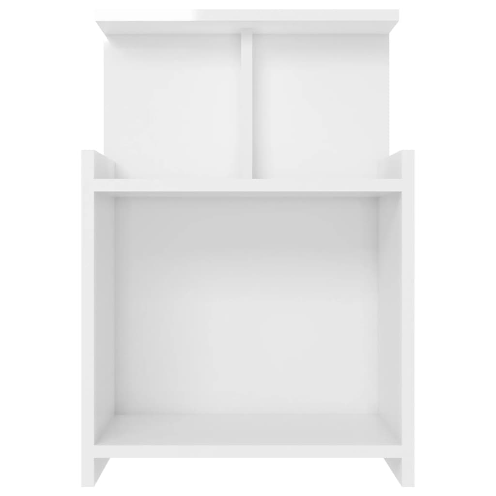 Comodino Bianco Lucido 40x35x60 cm in Legno Multistrato - homemem39
