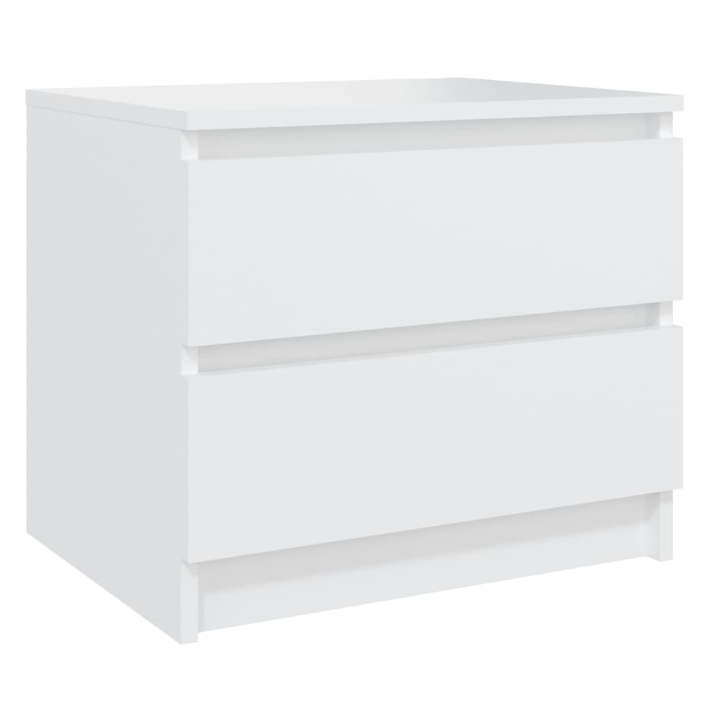Comodino Bianco 50x39x43,5 cm in Legno Multistrato - homemem39