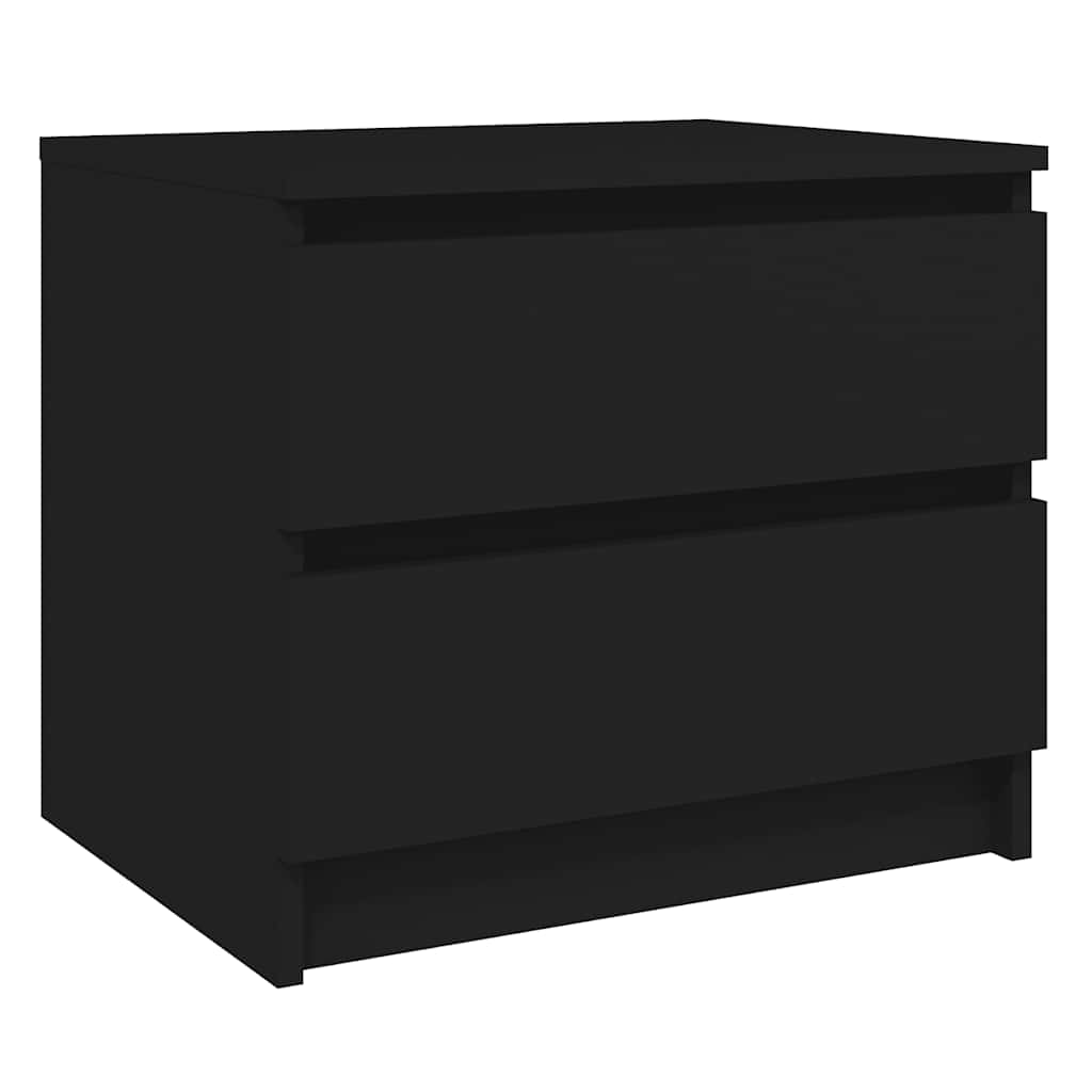 Comodino Nero 50x39x43,5 cm in Legno Multistrato | homemem39