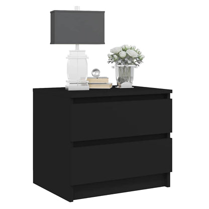Comodino Nero 50x39x43,5 cm in Legno Multistrato | homemem39