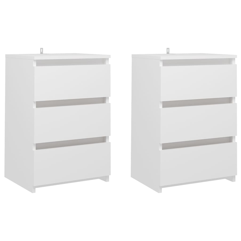 Comodini 2 pz Bianchi 40x35x62,5 cm in Legno Multistrato - homemem39