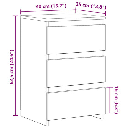 Comodini 2 pz Bianchi 40x35x62,5 cm in Legno Multistrato - homemem39