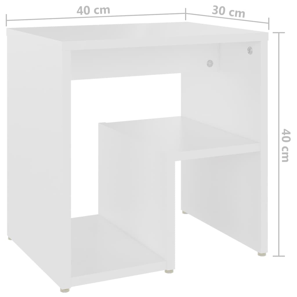 Comodino Bianco 40x30x40 cm Legno Ingegnerizzato