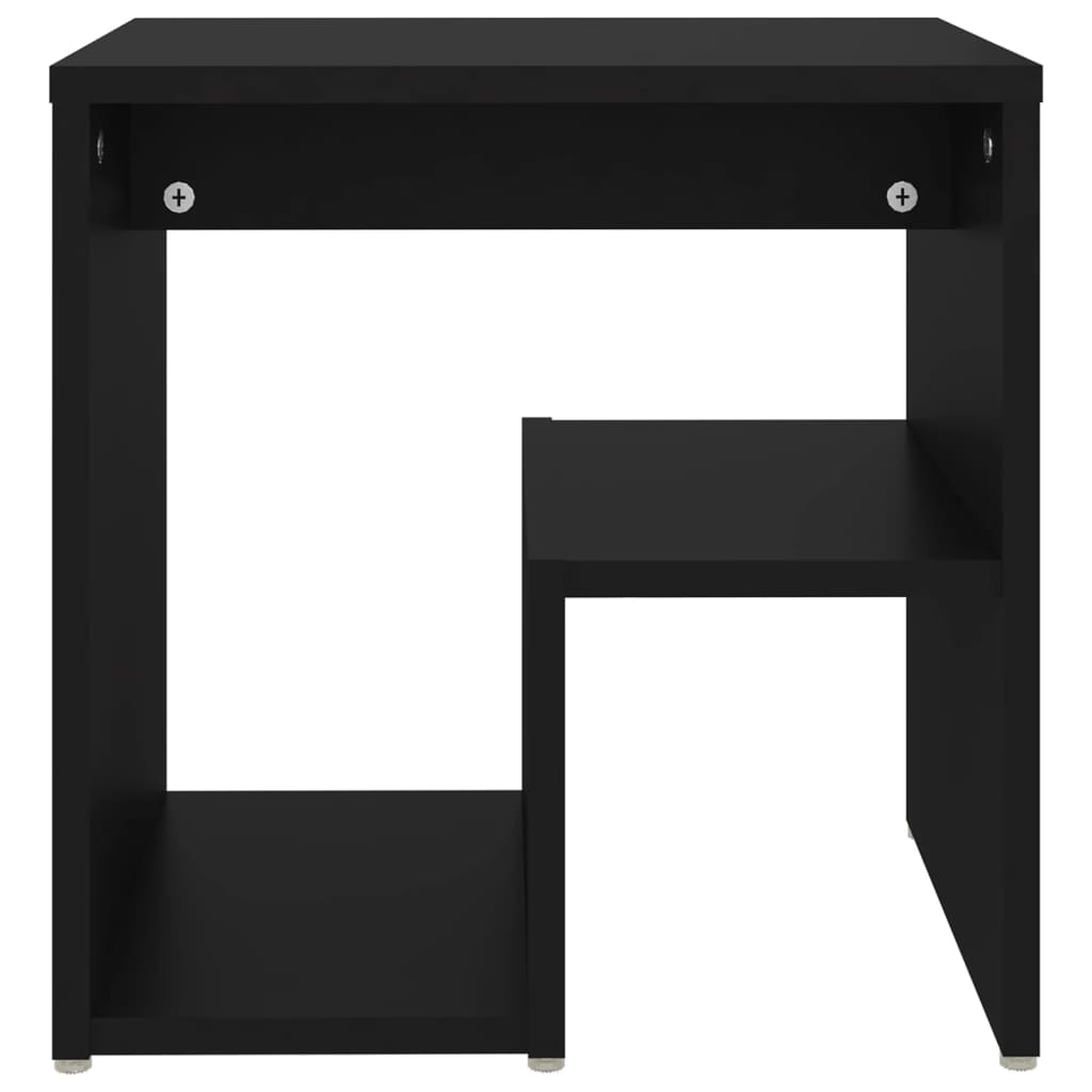 Comodino Nero 40x30x40 cm in Legno Multistrato - homemem39