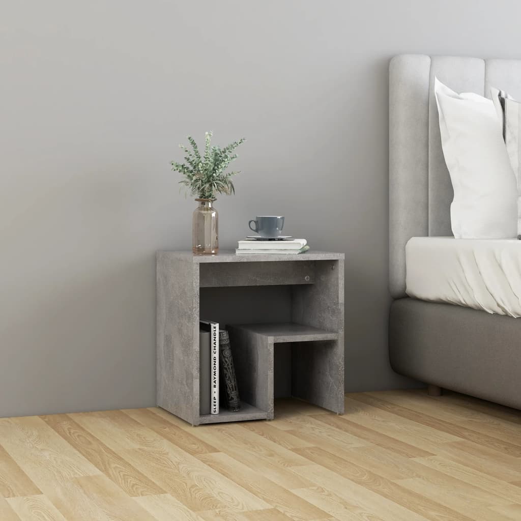 Comodini 2 pz Grigio Cemento 40x30x40 cm in Legno Multistrato - homemem39