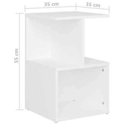 Comodini 2 pz Bianchi 35x35x55 cm in Legno Multistrato - homemem39