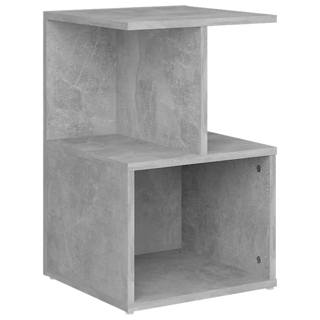Comodino Grigio Cemento 35x35x55 cm in Legno Multistrato - homemem39