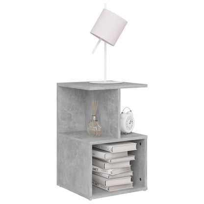 Comodini 2pz Grigio Cemento 35x35x55 cm in Legno Multistrato - homemem39
