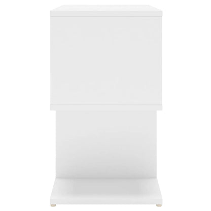 Comodino Bianco 50x30x51,5 cm in Legno Multistrato - homemem39