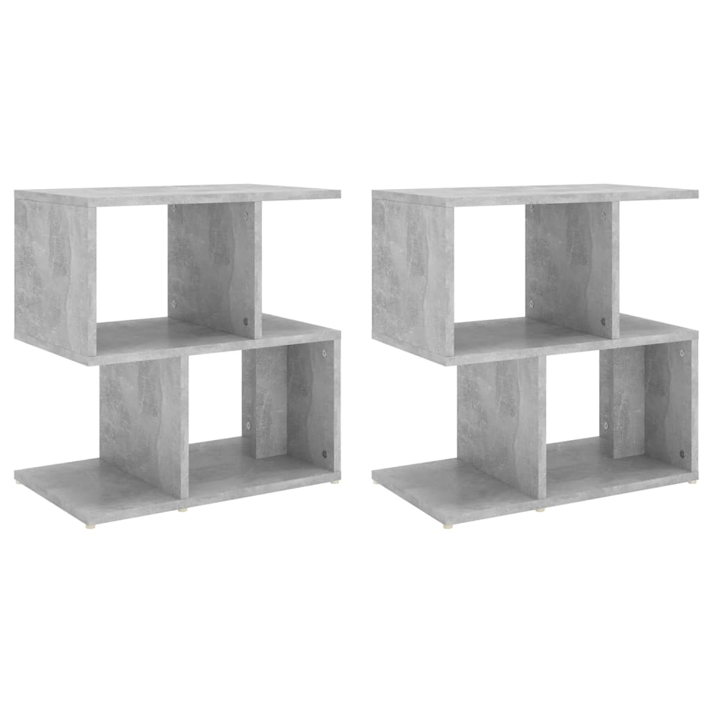 Comodini 2pz Grigio Cemento 50x30x51,5 cm in Legno Multistrato - homemem39