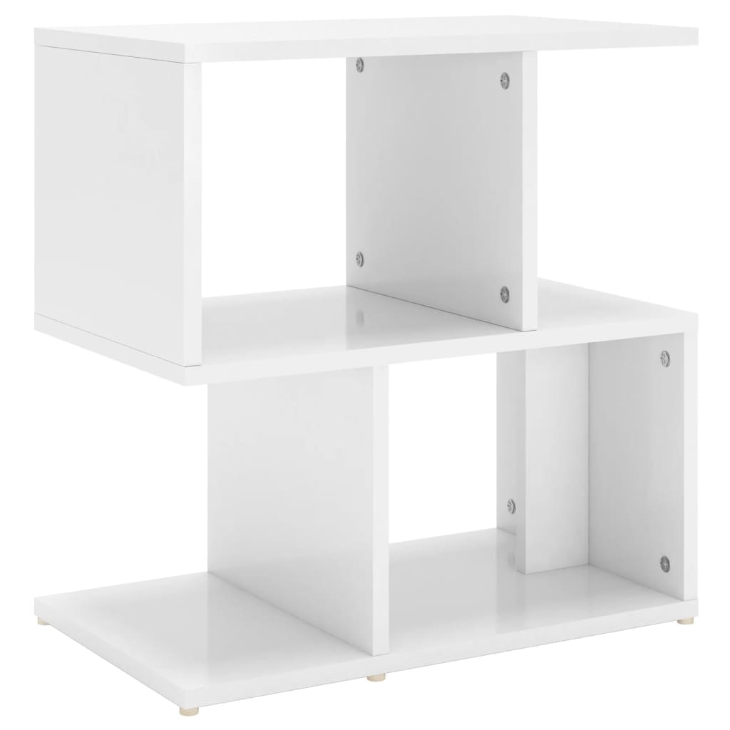 Comodino Bianco Lucido 50x30x51,5 cm in Legno Multistrato - homemem39