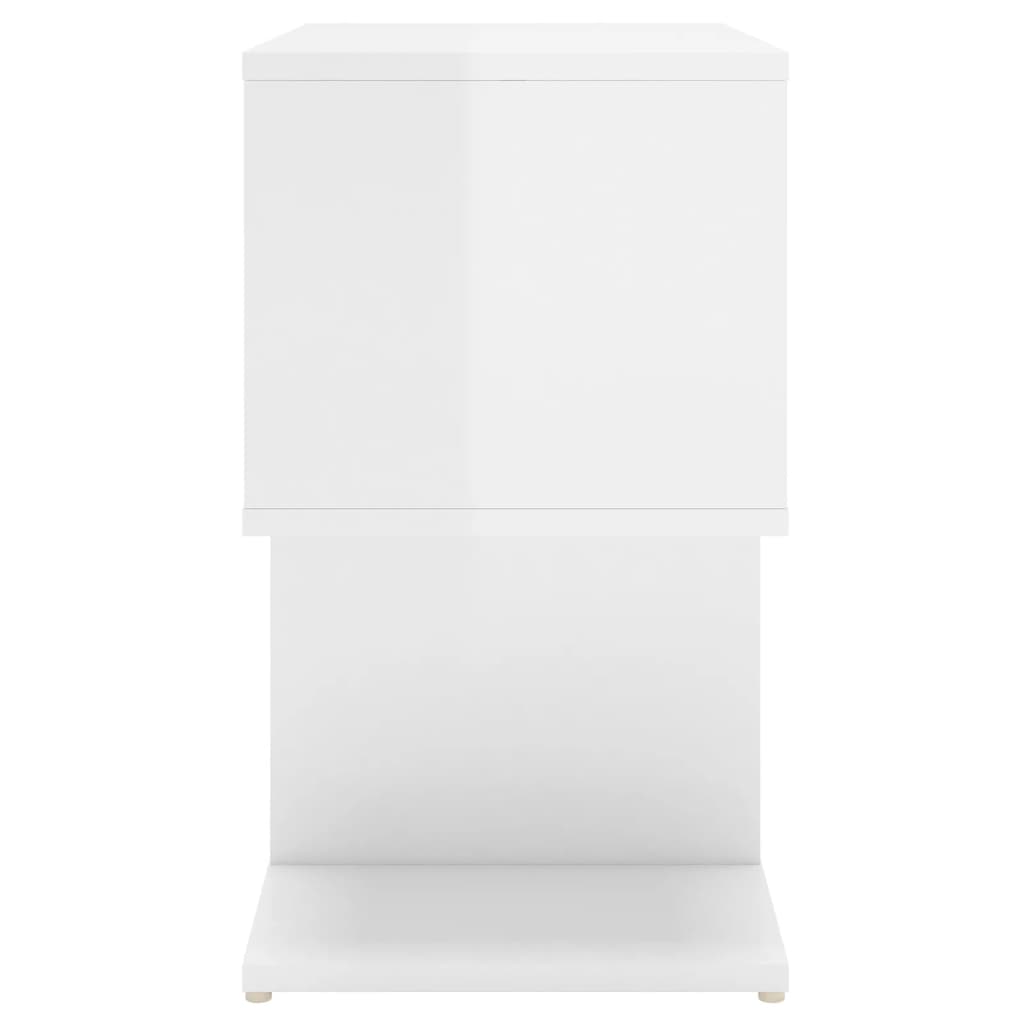 Comodini 2pz Bianco Lucido 50x30x51,5 cm in Legno Multistrato - homemem39