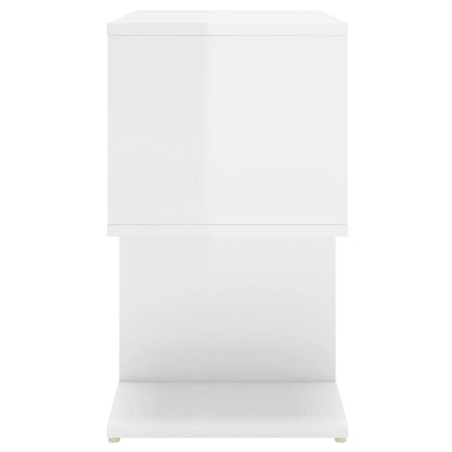 Comodini 2pz Bianco Lucido 50x30x51,5 cm in Legno Multistrato - homemem39