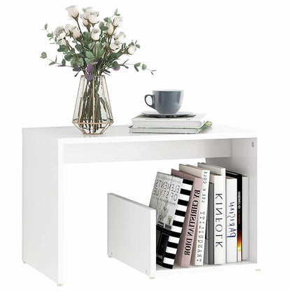 Tavolino Bianco 59x36x38 cm in Legno Multistrato