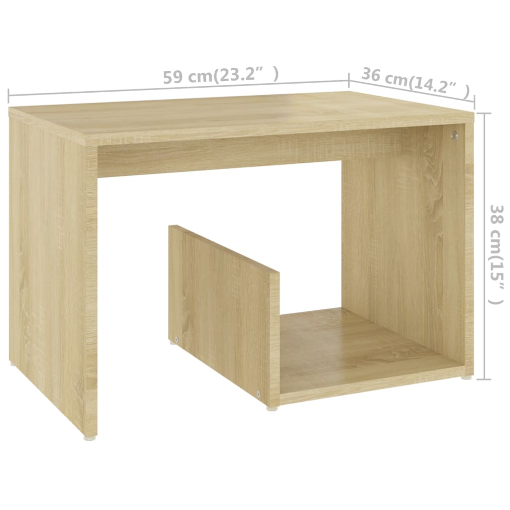 Tavolino Rovere Sonoma 59x36x38 cm in Legno Multistrato | homemem39