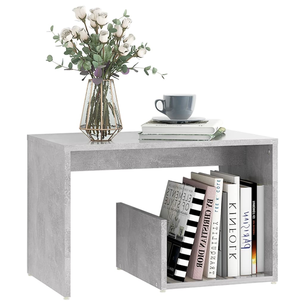 Tavolino Grigio Cemento 59x36x38 cm in Legno Multistrato | homemem39