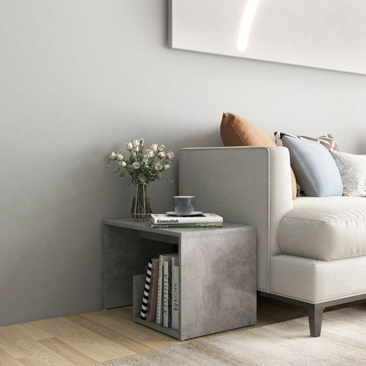 Tavolino Grigio Cemento 59x36x38 cm in Legno Multistrato | homemem39