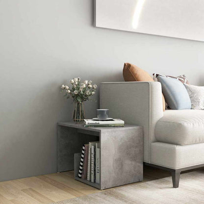 Tavolino Grigio Cemento 59x36x38 cm in Legno Multistrato