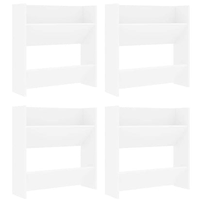 Scarpiere a Muro 4 pz Bianche 60x18x60 cm in Legno Multistrato