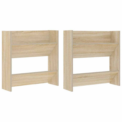 Scarpiere a Muro 2pz Rovere Sonoma 60x18x60cm Legno Multistrato